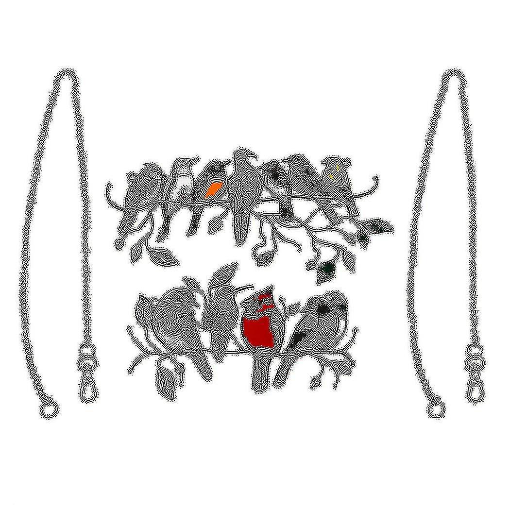 2pcs Pendentif Mini Vitrail Oiseau Fenêtre Tentures Fer