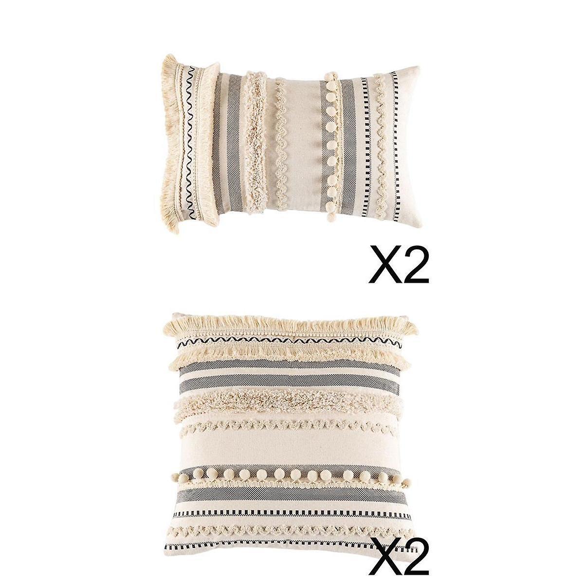 4 Pieces Boho Moroccan Throw Pillow Covers Sofa Bed Cushion Cases