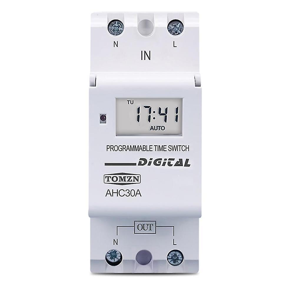 Tomzn Din Rail 2 Wire Weekly 7 Days Programmable Digital Time Switch Relay Timer Control Time Relay