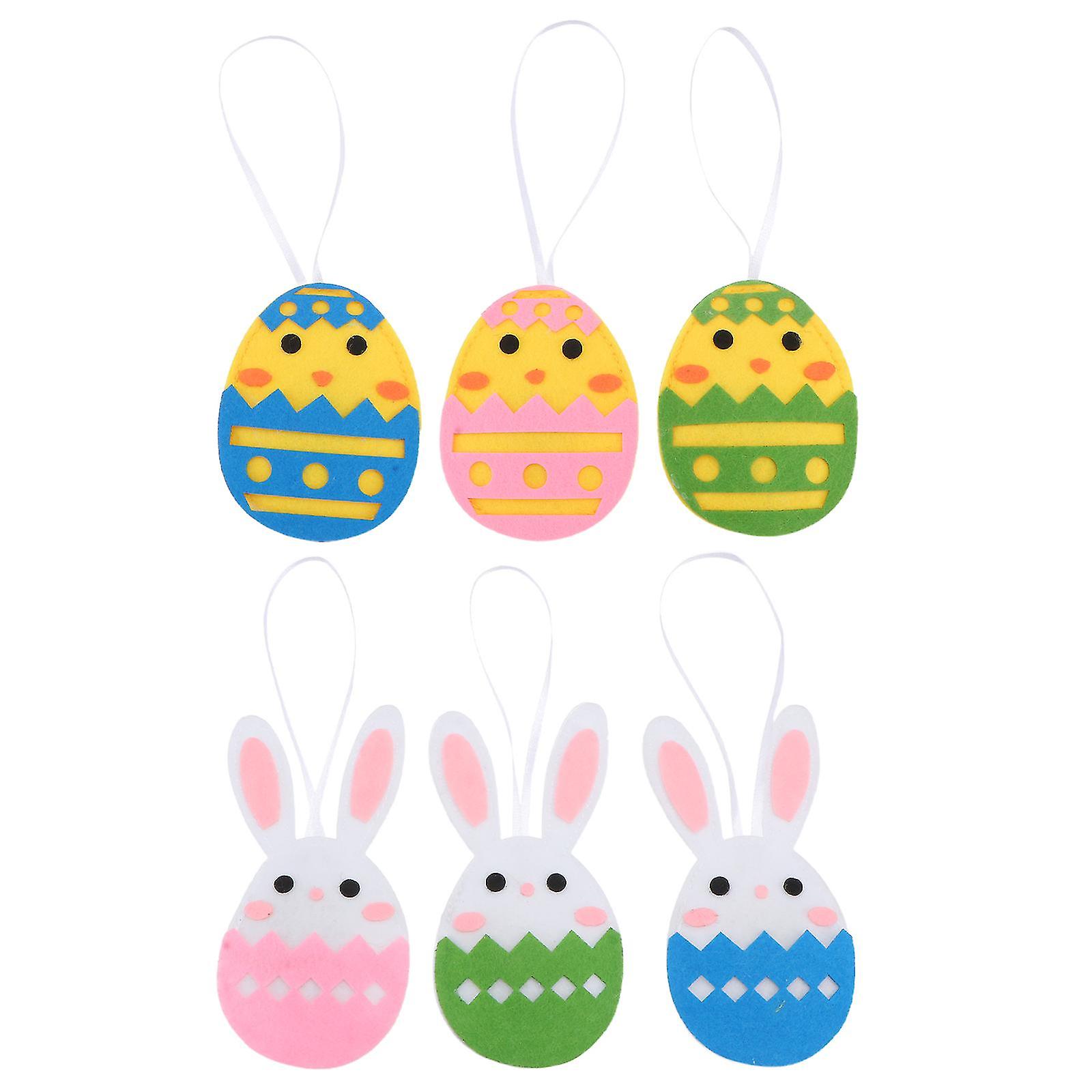 12pcs Lovely Easter Chick Pendants Indoor Easter Rabbit Decoration Hanging Decor