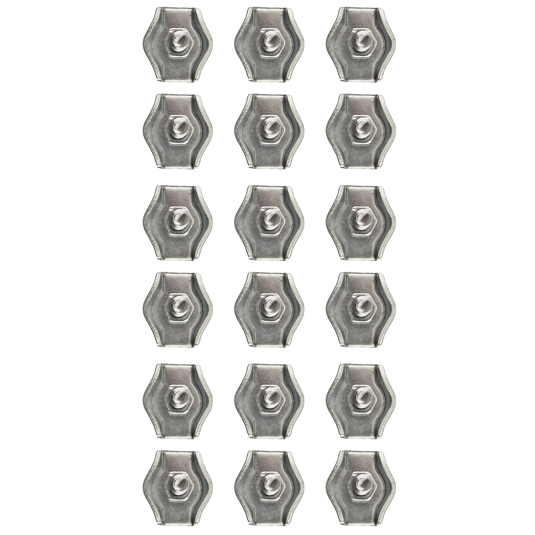4mm Simplex Wire Rope / Cable Clamp Grips 18 PACK Zinc Plated