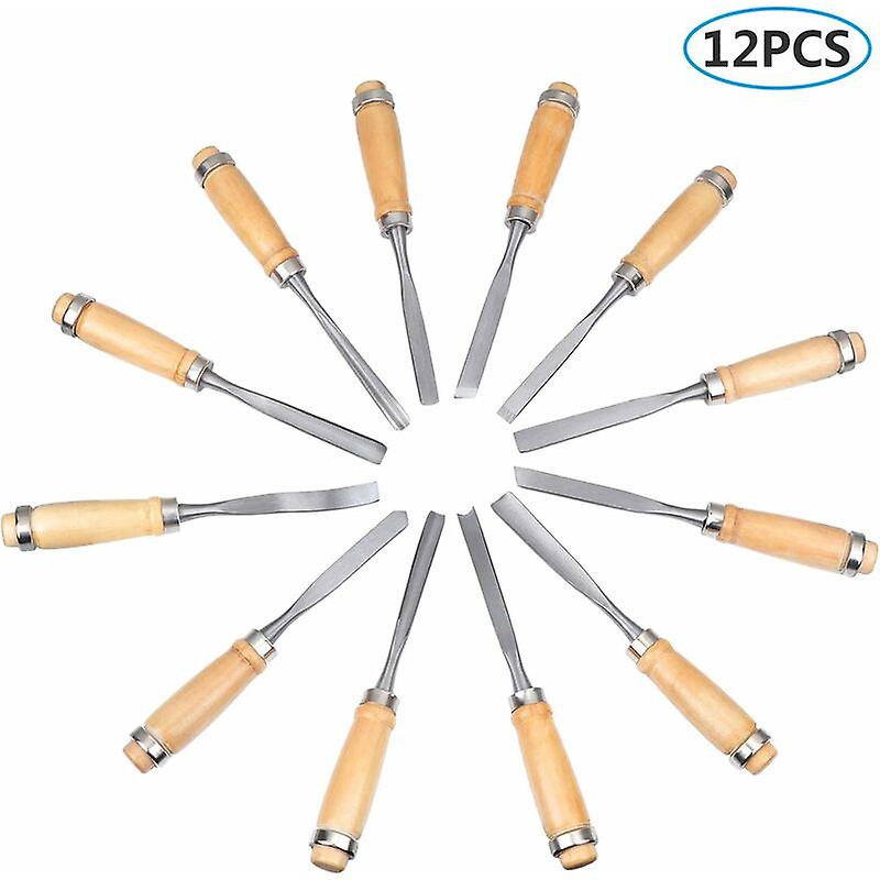 Wood Carving Hand Chisel Set, Woodworking Gouges Tool 12 in 1
