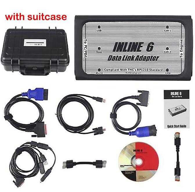 6 Data Link Adapter Inline 6 Insite Heavy Duty Truck Diagnostic Tool Obd2 Scanner With V8.7 Software