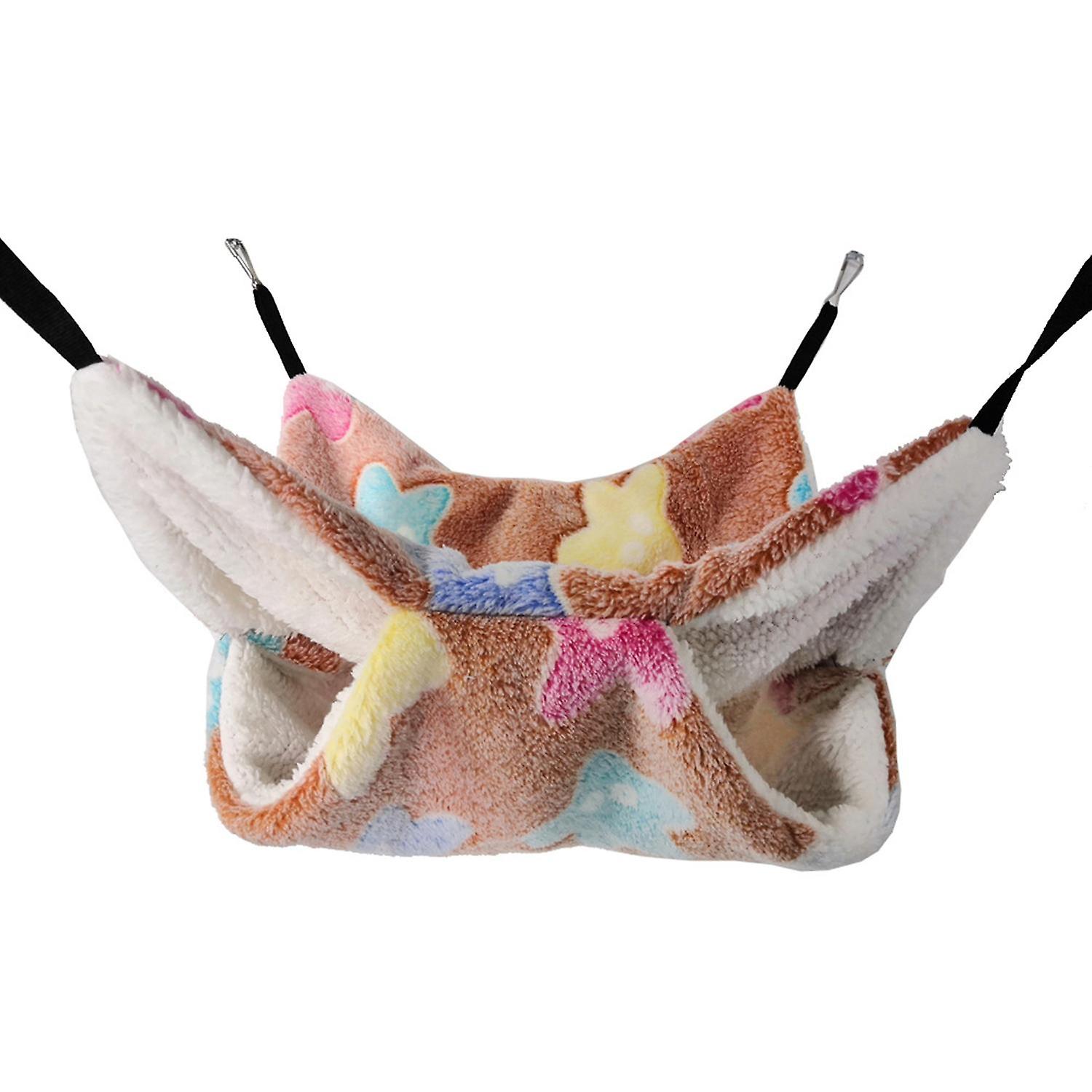 ZHOUBA Pet Sugar Glider Hamster Double-layer Hammock Hanging Squirrel Sleeping Bag