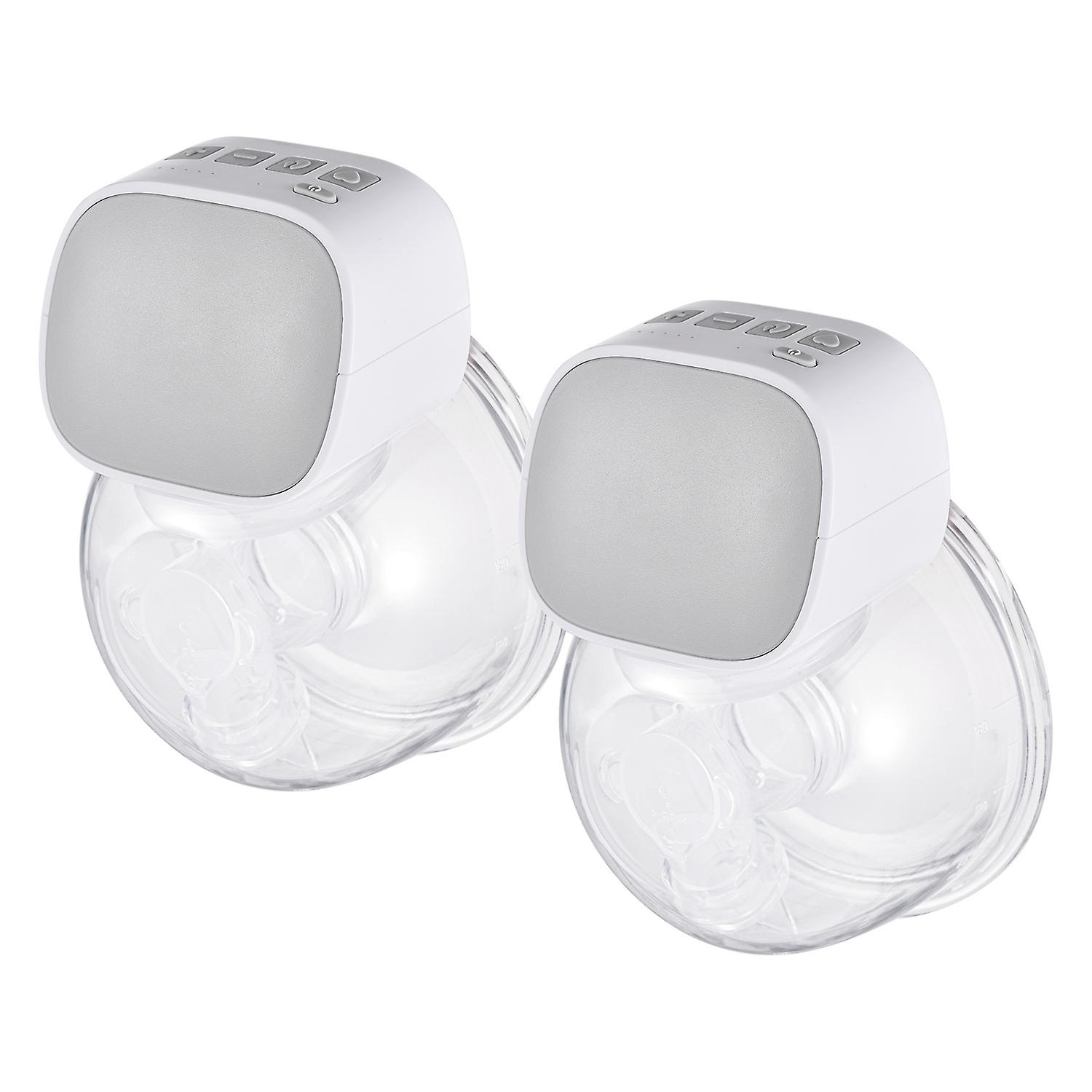 2PCS Tire-lait Électrique Portable Silencieux Invisible Mains Libres Tire-lait 2 Modes 5 Niveaux Adjustab