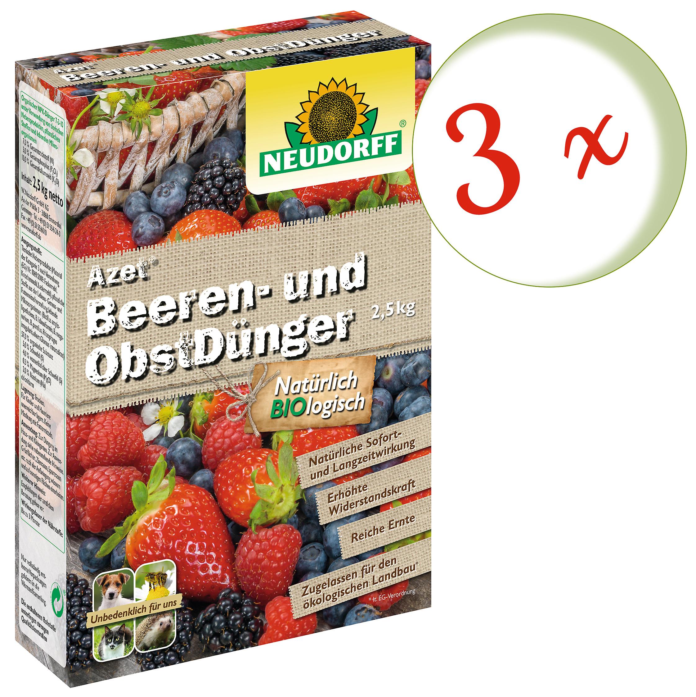 3 x NEUDORFF Azet® berry and fruit fertilizer, 2.5 kg