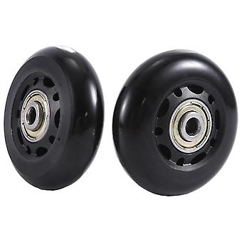 60x18mm Set Di 2 Ruote Di Ricambio Per Valigia Bagaglio, PU Girevole Ruote Piroettanti Kit Di Riparazione Cuscinetti In Acciaio Al Carbonio