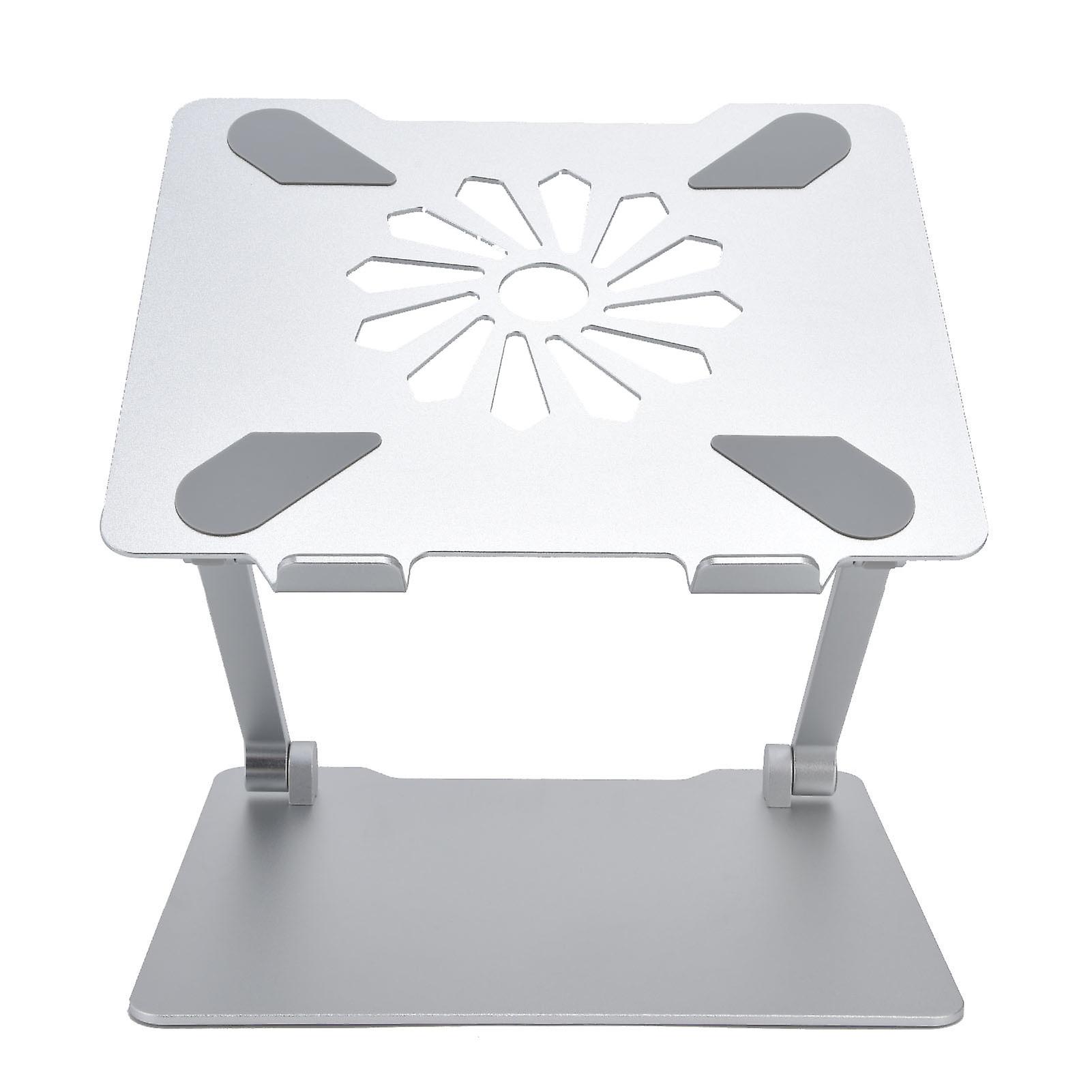 Aluminium Alloy Laptop Stand Adjustable Height Ergonomic Portable Computer Stand Riser Cooling Bracket Silver