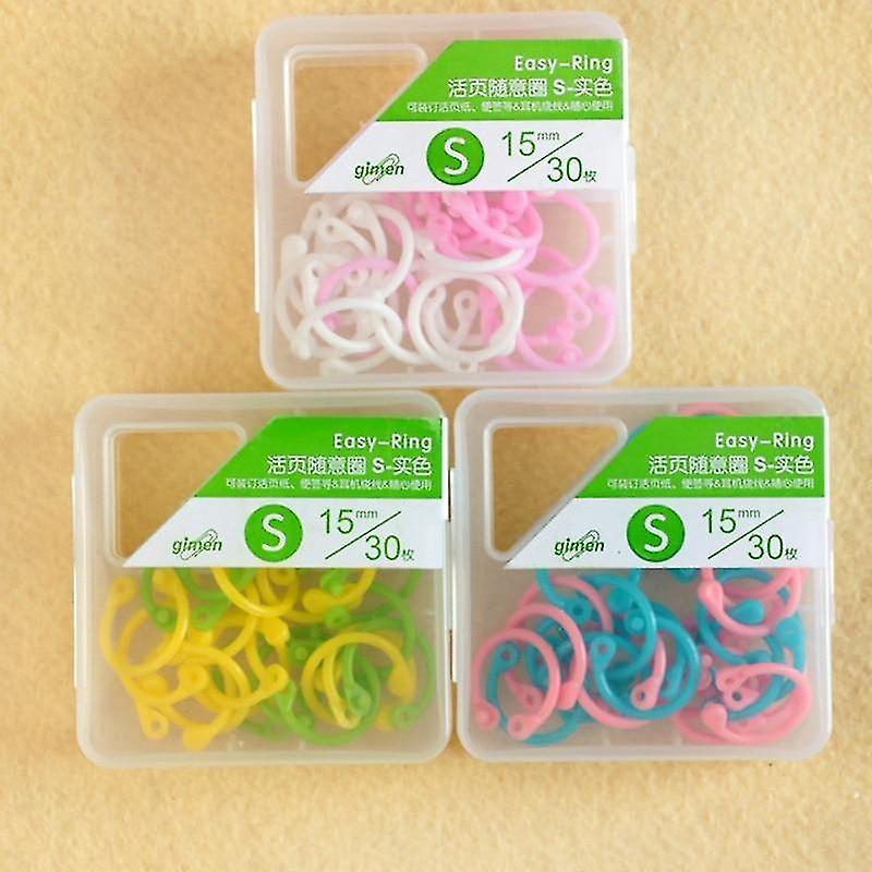 new 30 pcs s 15mm b creative colorful plastic book rings multi function loose leaf binder sm31886