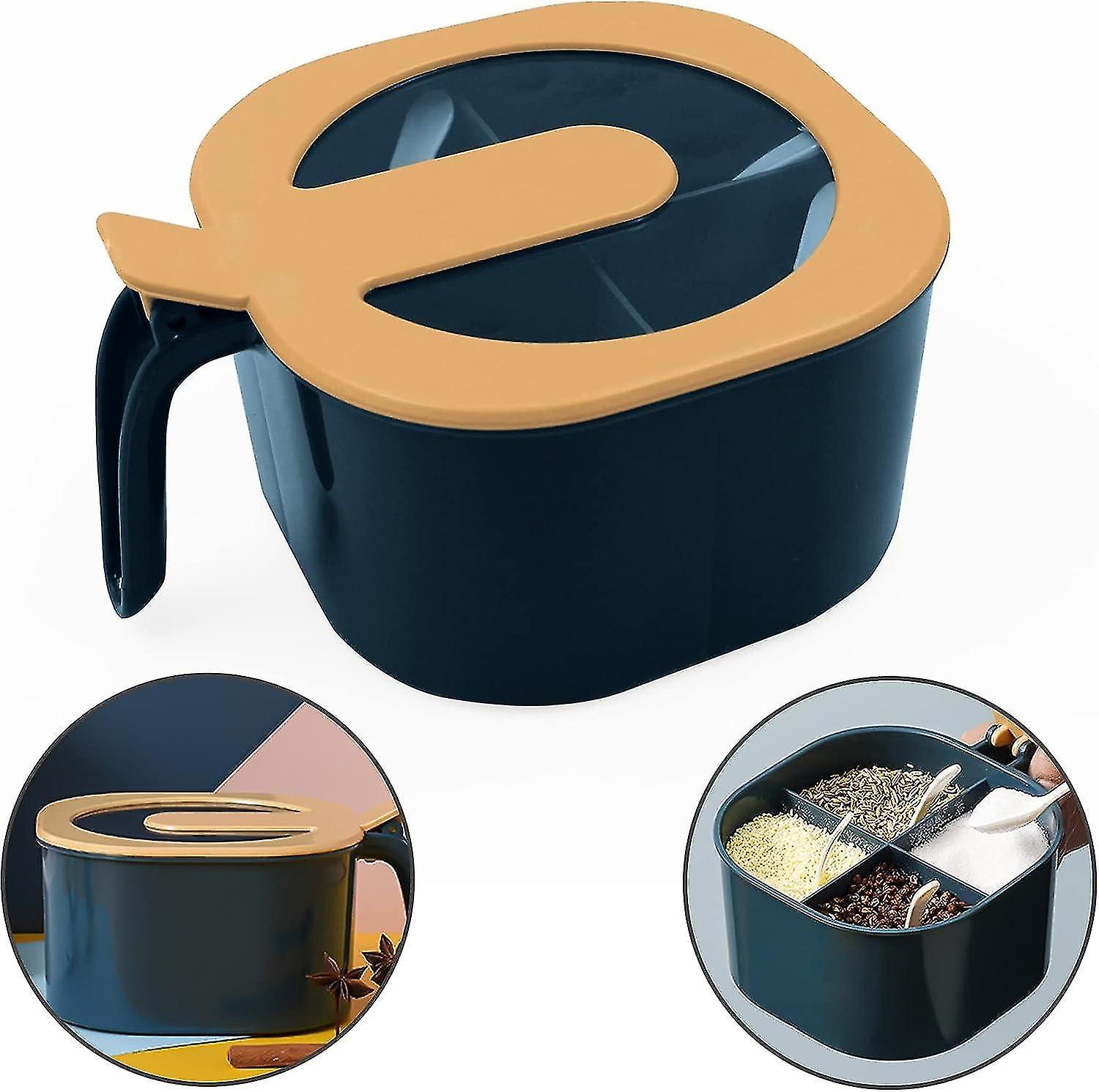 Jars Jar Container Seasoning Pot - Four In One, Cube Box, Individual Spoons, Sugar Spice House, With