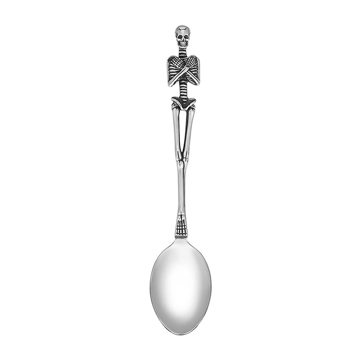 Halloween Spoon Skeleton Skull Handle Tableware Vintage Dinner Table Flatware Set Christmas Gifts B