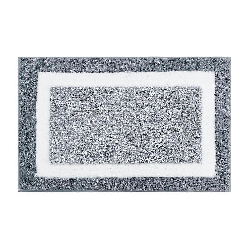 Non-Slip Bath Mat, Soft Microfiber, Machine Washable Absorbent, 45 x 65 cm, Gray