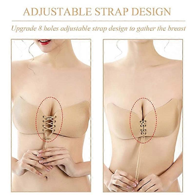 A-E Cup Silicone Strapless Push Up Bra Backless Self Adhesive Invisible Stick On | UK