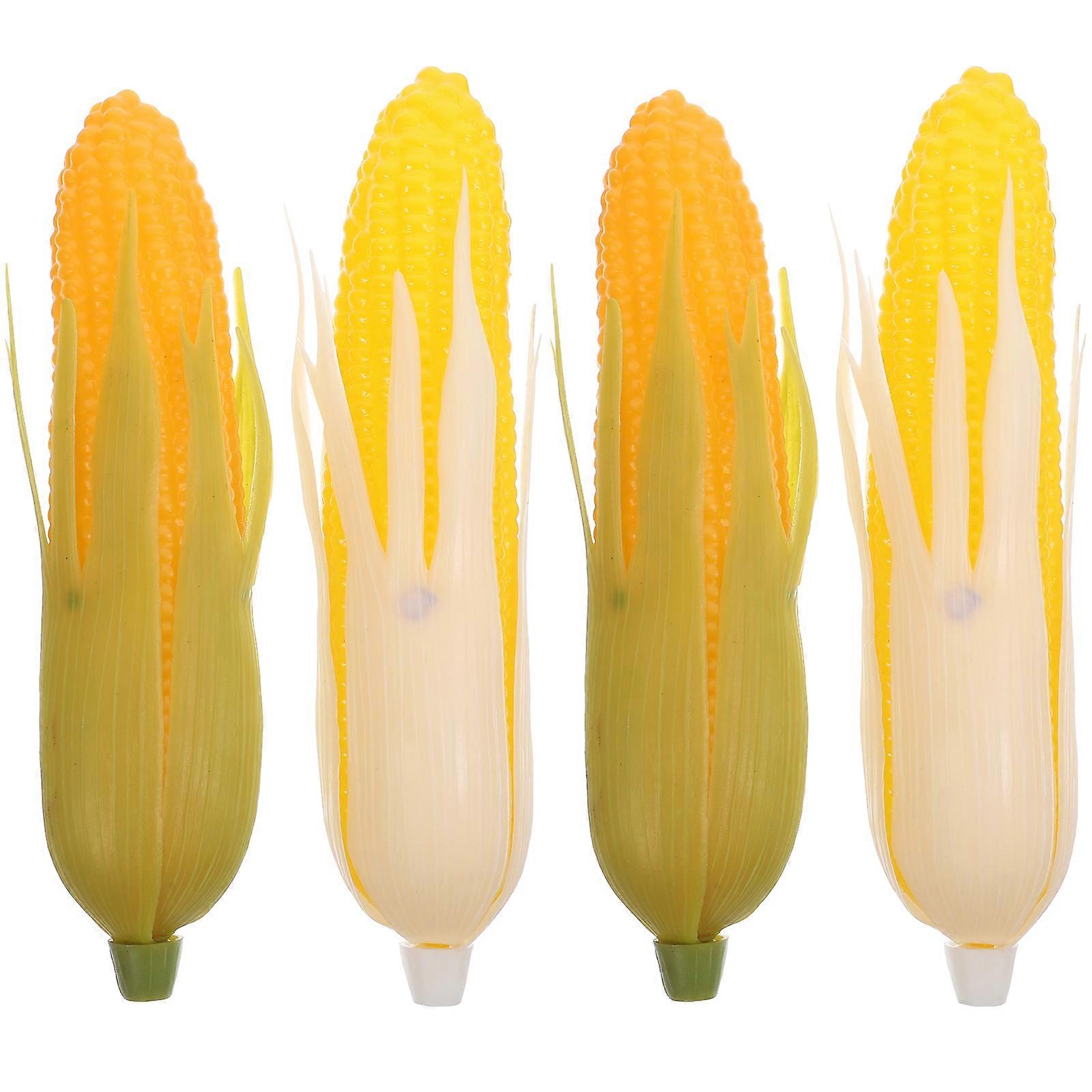 4pcs  Artificial Corn Lifelike Corn Plastic Corn Fake Corn Realistic Corn Stalks Simulation Vegetable