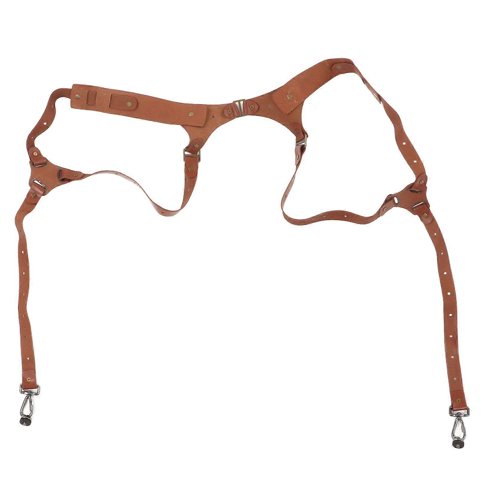 Camera Harness Strap Leather Double Shoulder Camera Strap Harness Accessories For Digital Camera Slr Camera Bow Type, Brown