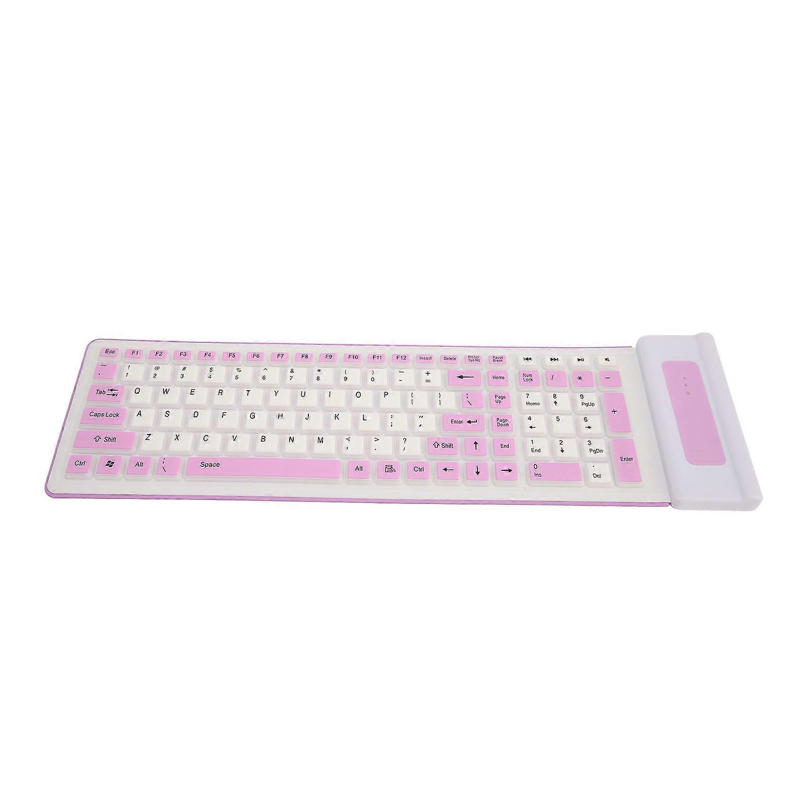 Silicone Keyboard 107 Keys 2.4G Wireless USB Foldable Waterproof Dustproof Two Colors Silent Keyboard for PC Laptop