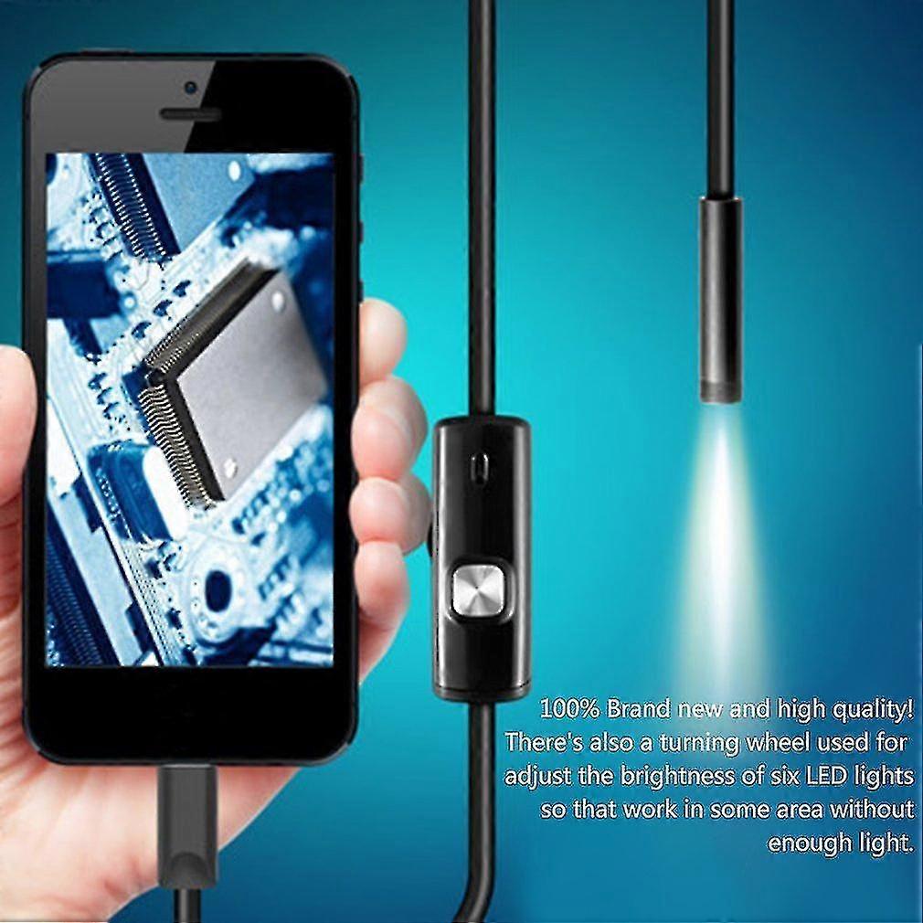 6led 7mm Lens Endoscope Waterproof Inspection Borescope Camera For Android