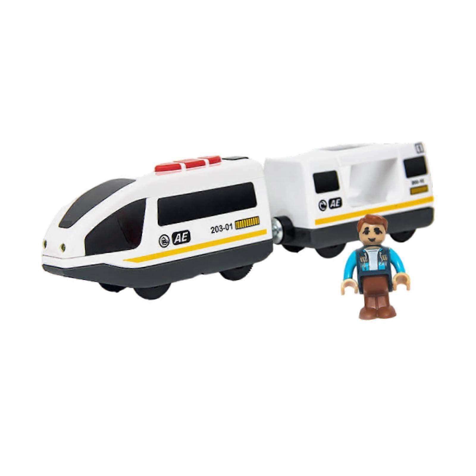 Elektrisk Togsett Leker Barn Tog Modell Leketøy For Gutter Tre Togbane Hvit 3 stk