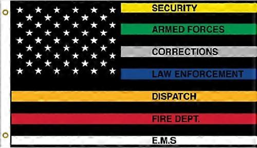 Thin Line Flag Security Armed Forces Corrections Police Dispatch EMS Fire TTPE118