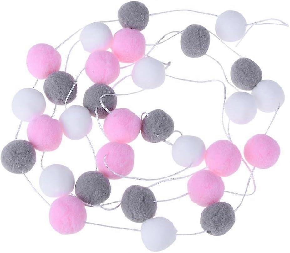 Suitable Pom Poms Garlands - 2 X Felt Ball String 2M Hand Hanging Ornaments Pom Pom Decoration