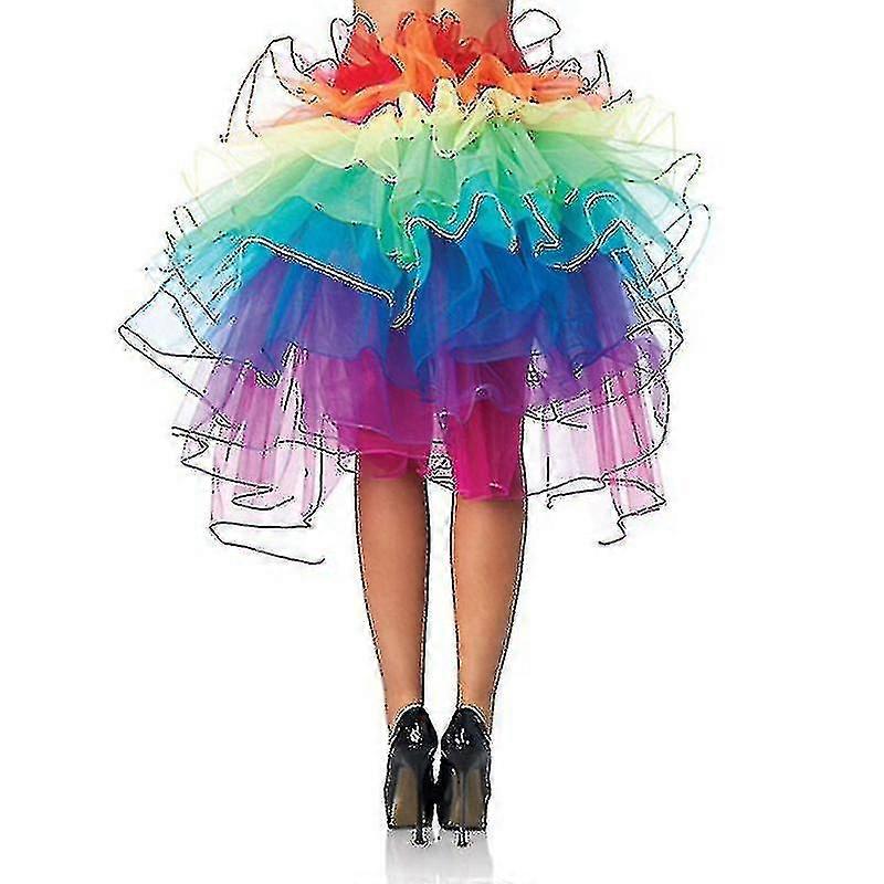 Szivárvány szoknya Színes bolyhos Tutu Balett tánc Rave Szivárvány szoknya báli ruha Petticoat ruha