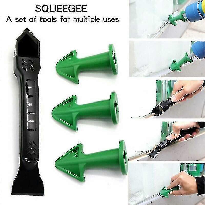4pcs Silicone Caulking Finisher Nozzle Spatulas Scraper Filler Spreader Tool Set
