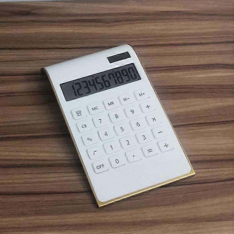 white calculator, office supplies and accessories, basic office calculator