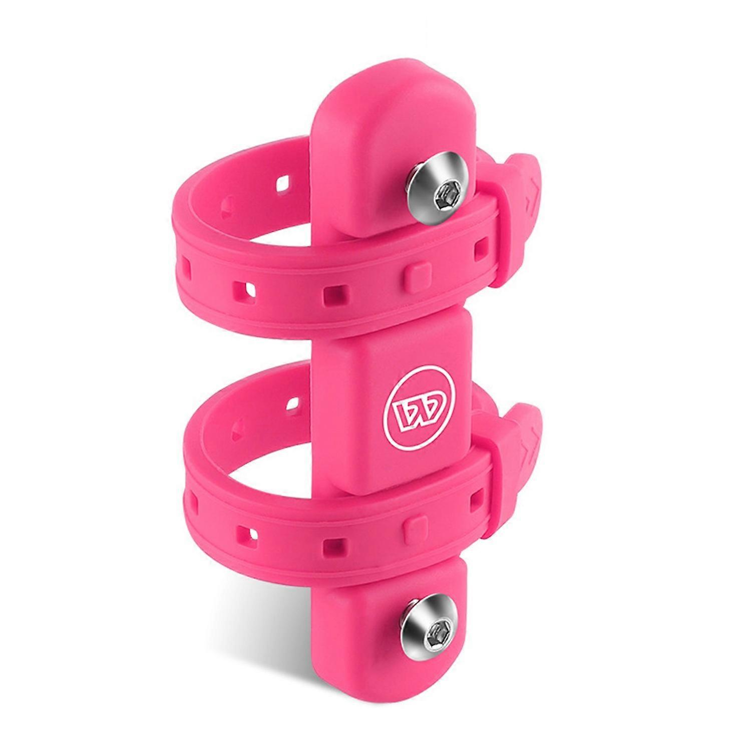 Bike Water Bottle Mount Adapter with Screws Wrench Adjustable Silicone Strap No Drill Cycling