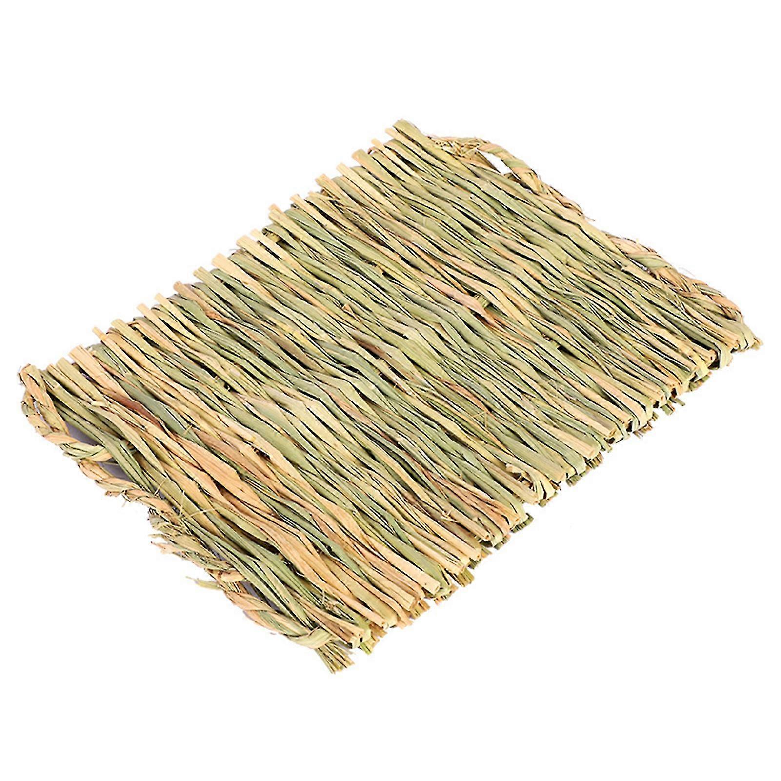 Pets Natural Straw Mat Safe And Chewable Hand-woven Bed Mat For Guinea Pig Hamster Bunny