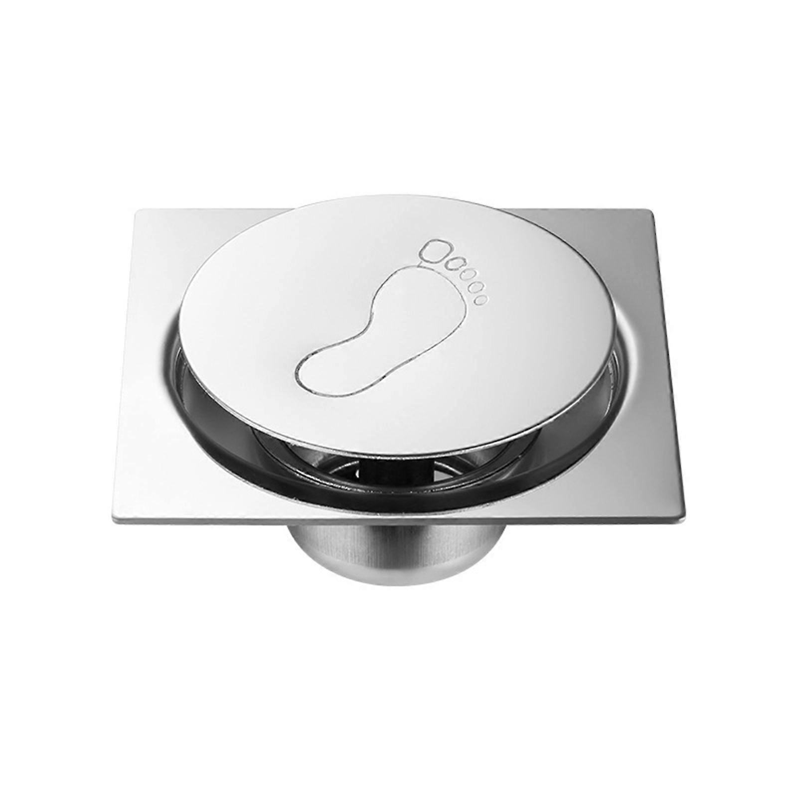 Shower Stainless Steel Bounce Floor Drain Cover Square Bouncing Anti-smell Durable