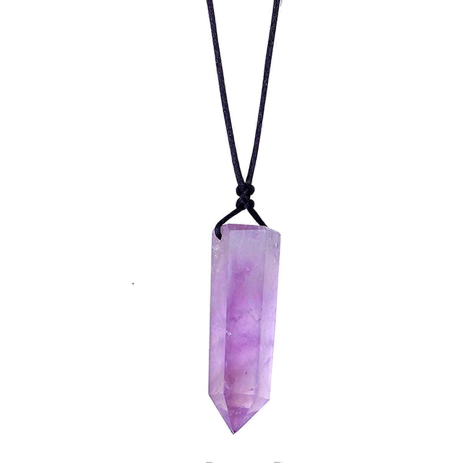 Collier Pierre d'Énergie Cristal Violet Naturel Améthyste