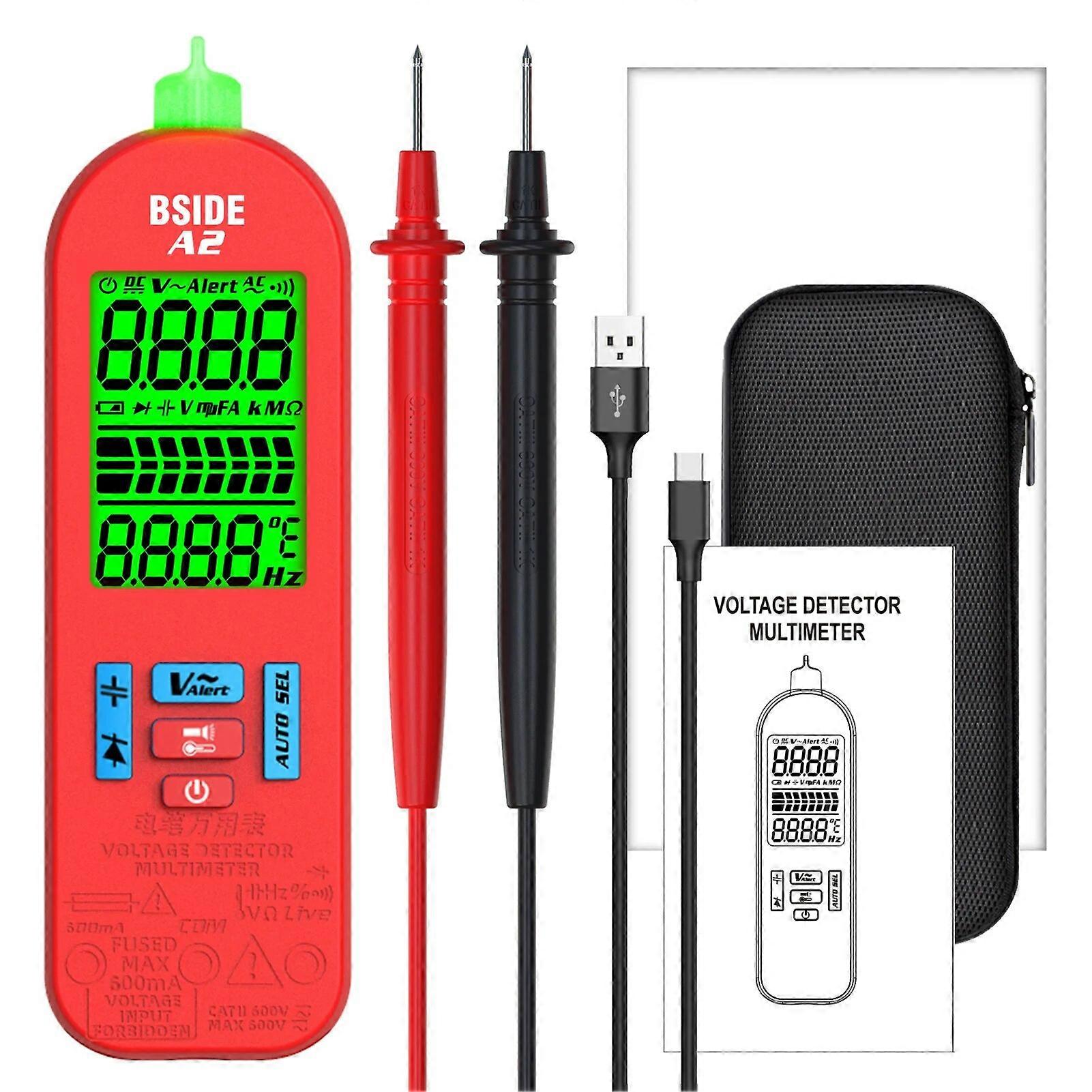 BSIDE A2 Digital Multimeter Auto Range 5999 Counts NCV Meter Voltmeter Ammeter Backlight Flashlight AC/DC Voltage & Current