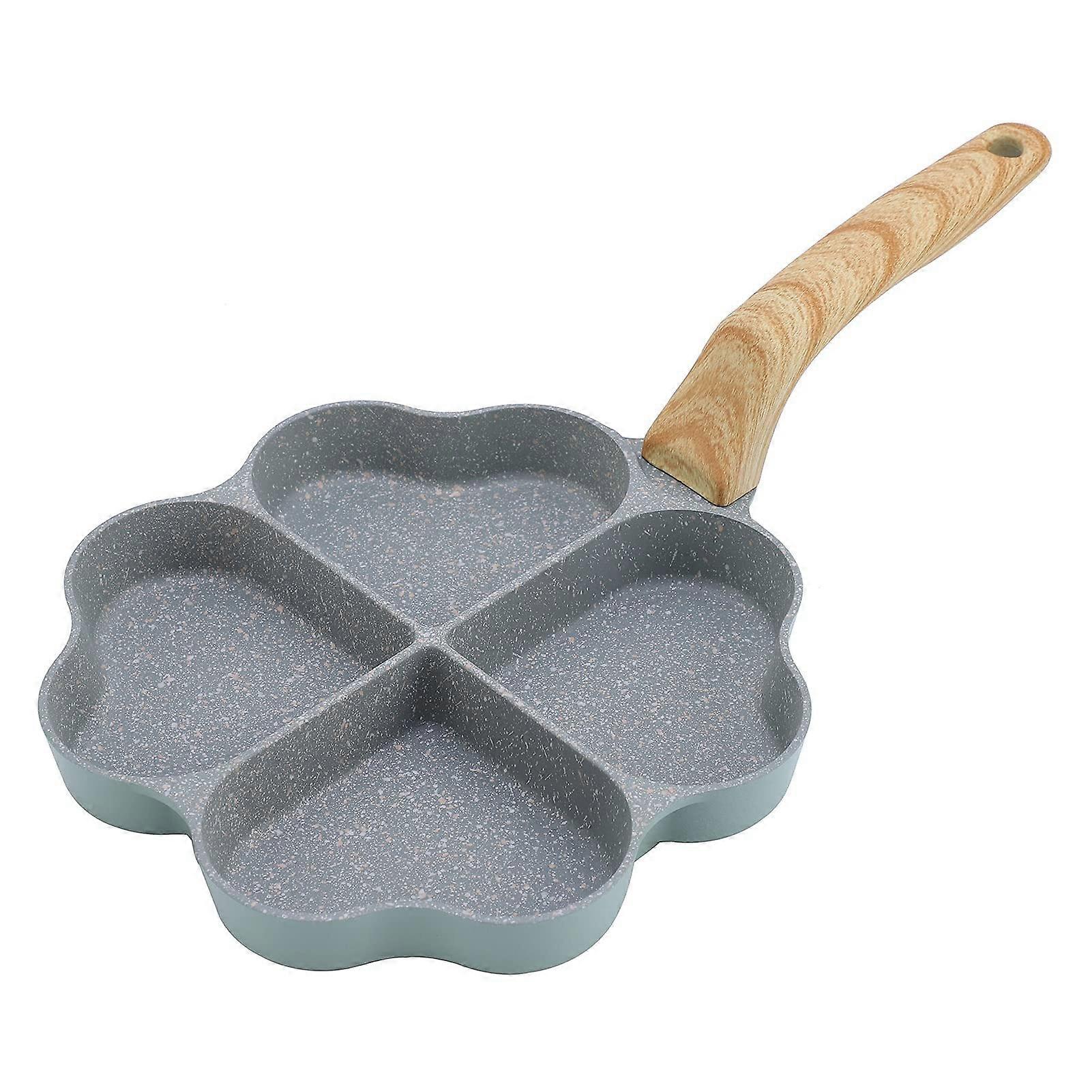 Heart Shape 4 Egg Frying Pan Four Leaf Ceramic Egg Pan Mini Egg Poacher Non Stick Aluminum Skillet