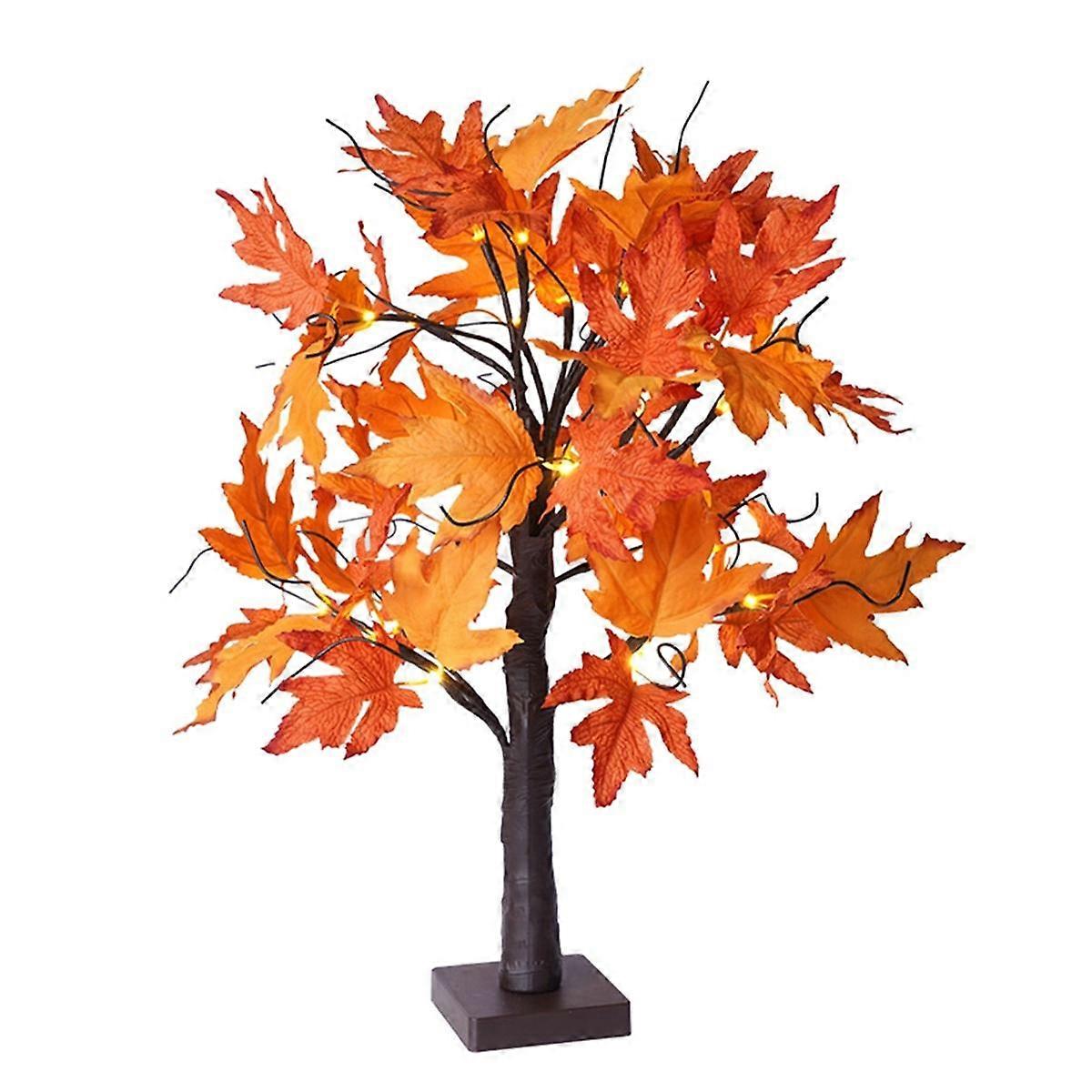 Autumn Decoration Maple Leaf Tree Lights with 24 , 60cm Light Tree with Autumn Leaves Decoration fo