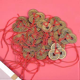 Monete Cinesi Della Fortuna Feng Shui – 15 Pezzi Con Cordoncino Rosso, 5 Stili