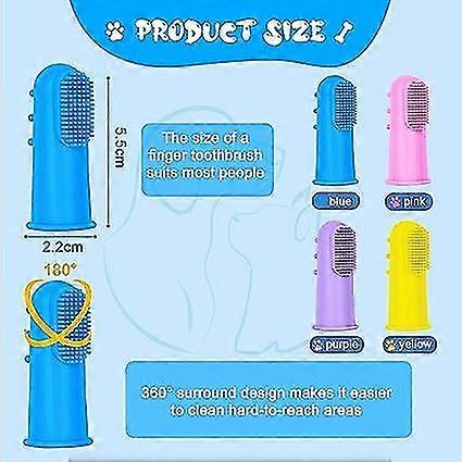 4 Pieces Dog Toothbrush, 360 Silicone Pet Toothbrush For Cleaning Teeth, Dental Care, Finger Dog Toothbrush For Puppies, Cats, Small Animals