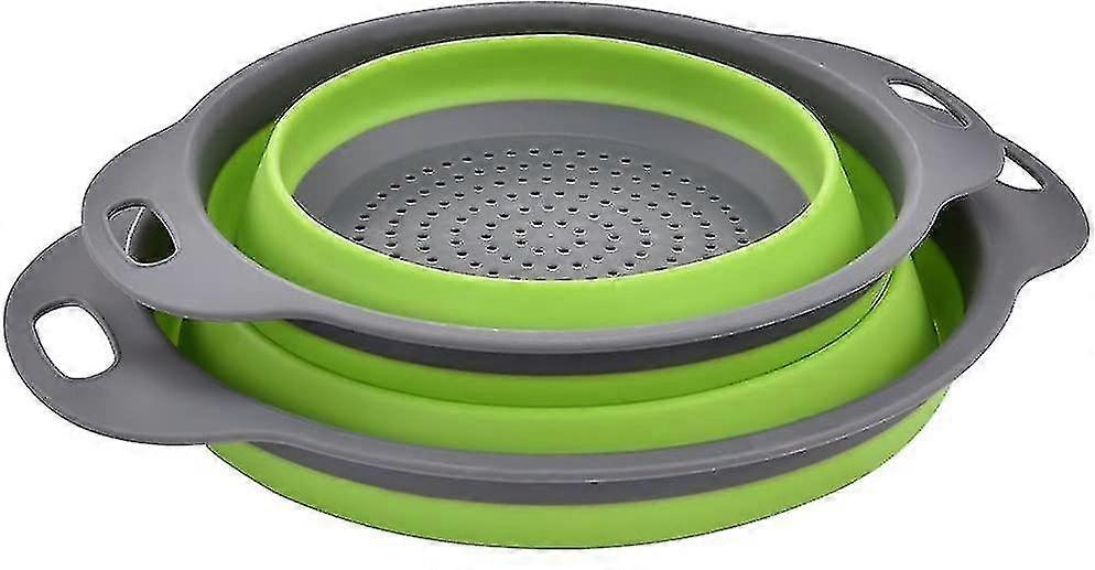 2pcs Colander Set Kitchen Foldable Silicone Filter 2 Sizes