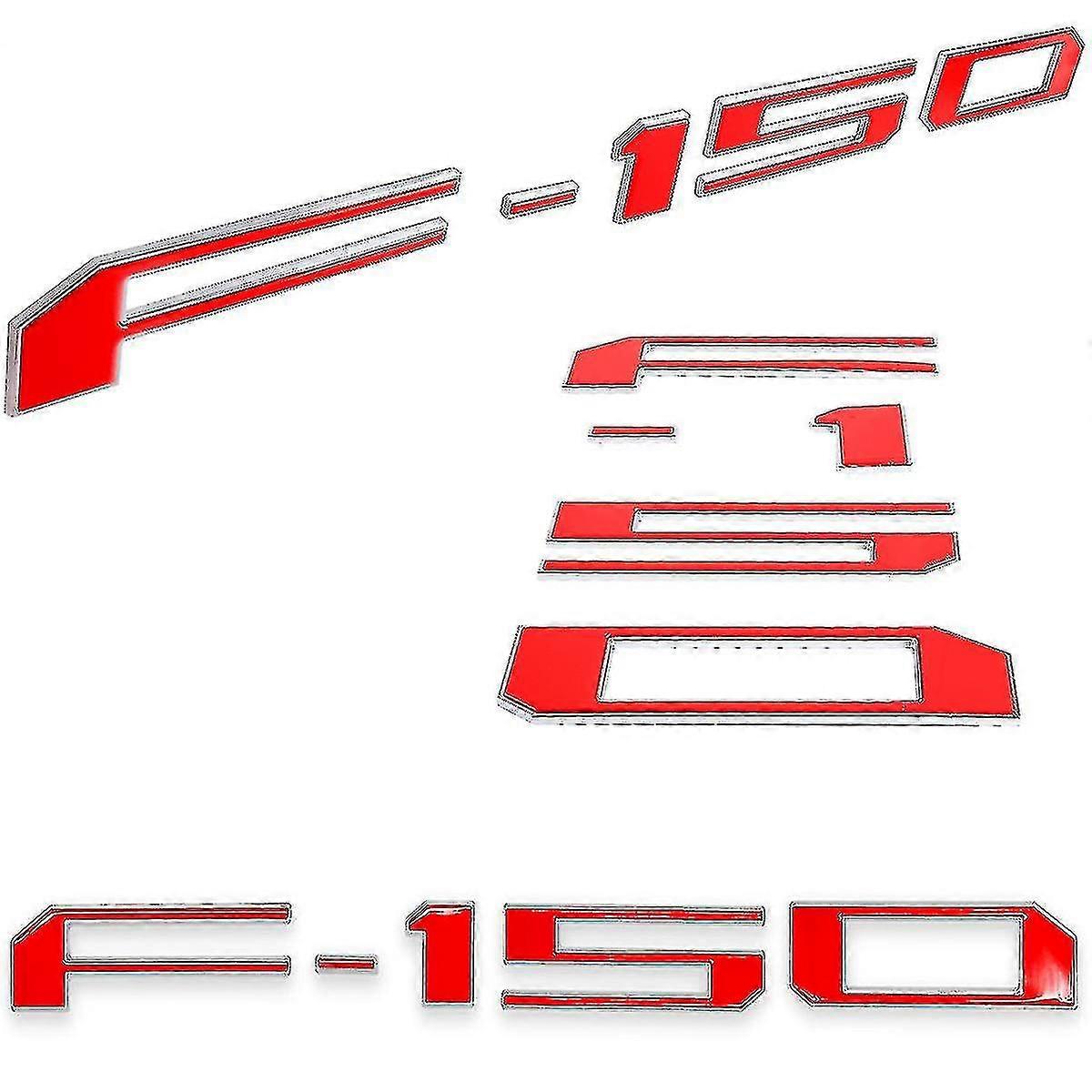 F50 3d Raised Tailgate Insert Letters- 3m Adhesive Silver Edgered