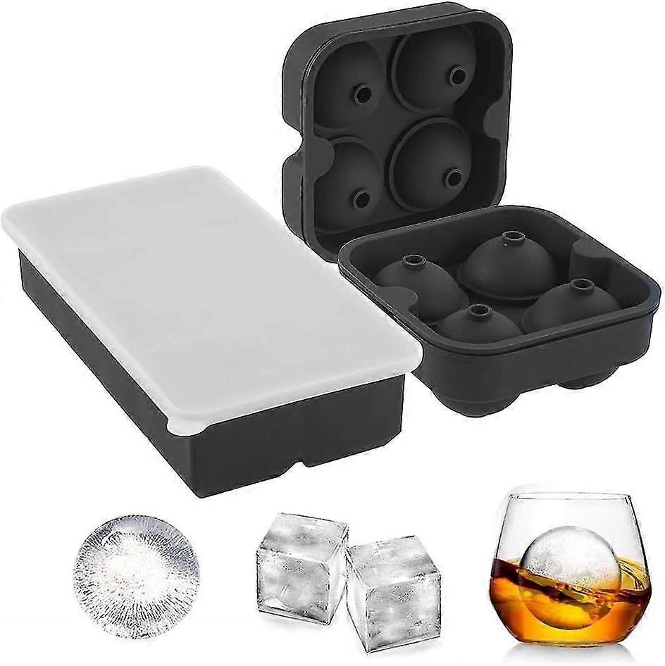 Ice Cube Trays Silicone Mold - Easy Release Ice Cube Molds Sphere Ice Ball Maker