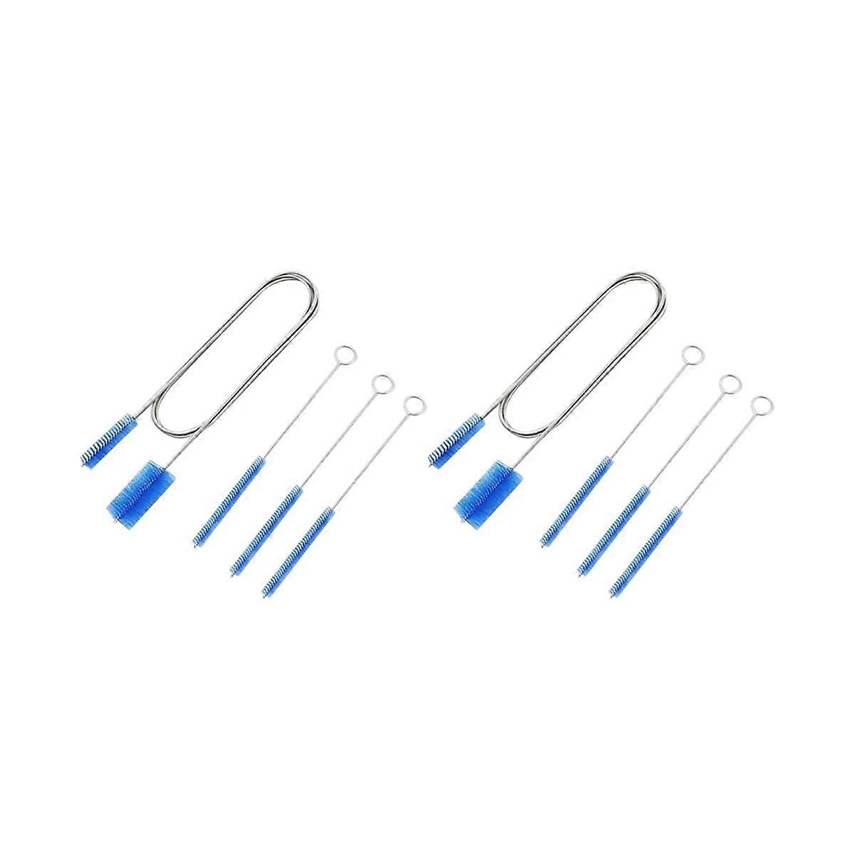 2er-Set Abflussbürsten-Reinigungsset, 1,5 m lange elastische Doppelkopf-Nylonbürste und 3 Strohbürsten für Aquarien