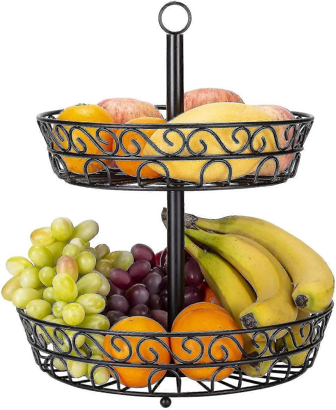 Obstkorb Obstkorb mit 2 Etagen, Obstschale Gemüsekorb