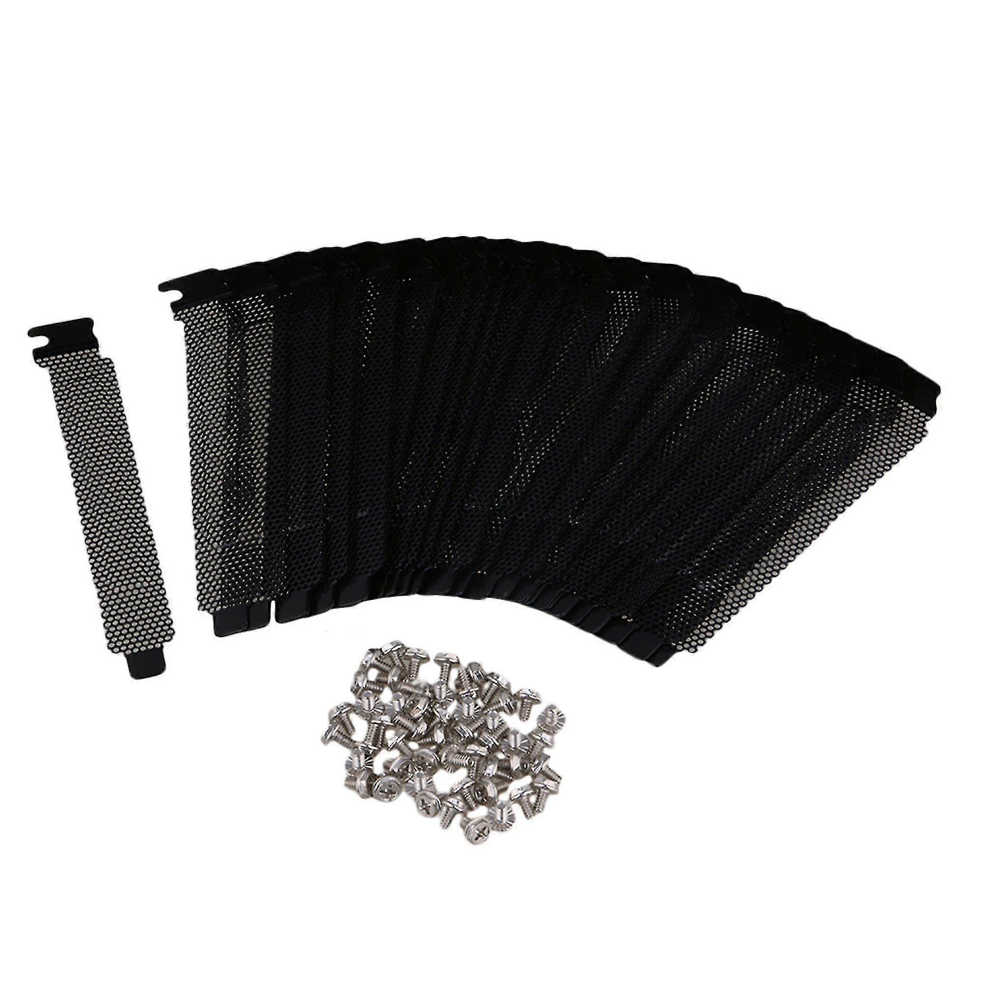 50stk Sort Pci Slot Cover Støvbeslag Blanking Case Pc Stationær Computer