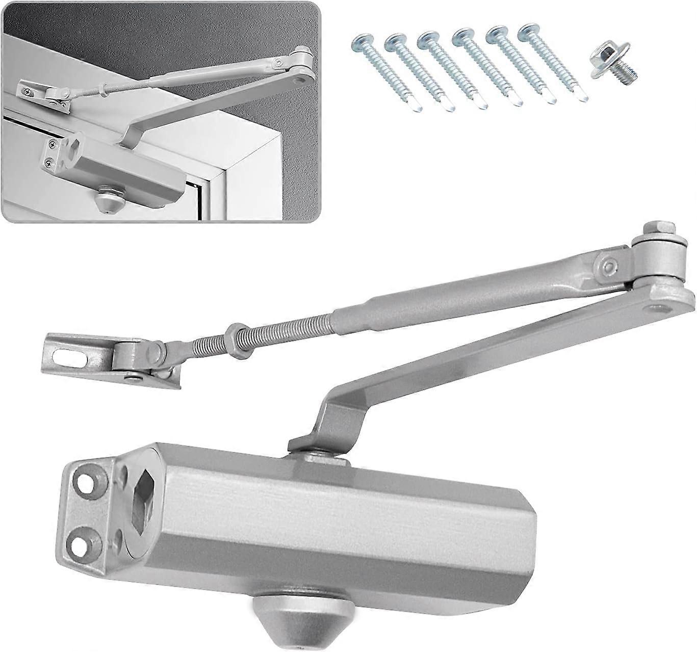 Automatic hydraulic door closer, Adjustable spring latch, Closed cushion for commercial and domestic use 25-45 kg door with video installation EN1154