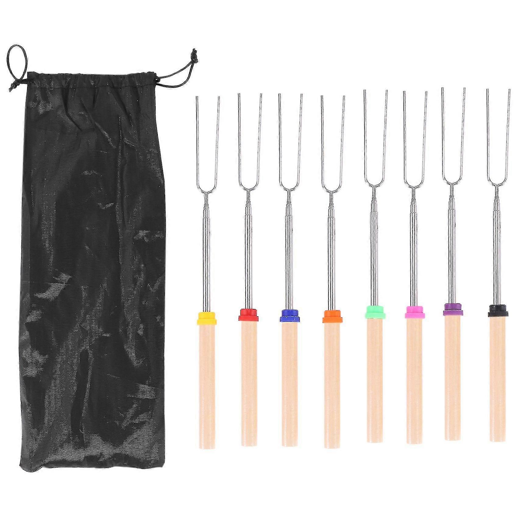 Marshmallow Roasting Sticks, 8 Pieces BBQ Telescopic Smores Skewers, Campfire Roasting Sticks