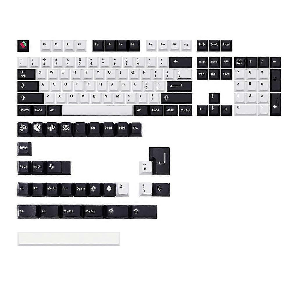 For Us Black White Pbt Dye Subbed Keycap Cherry Profile Keycaps For Qwertz Azerty Mx Keyboard Key Cap