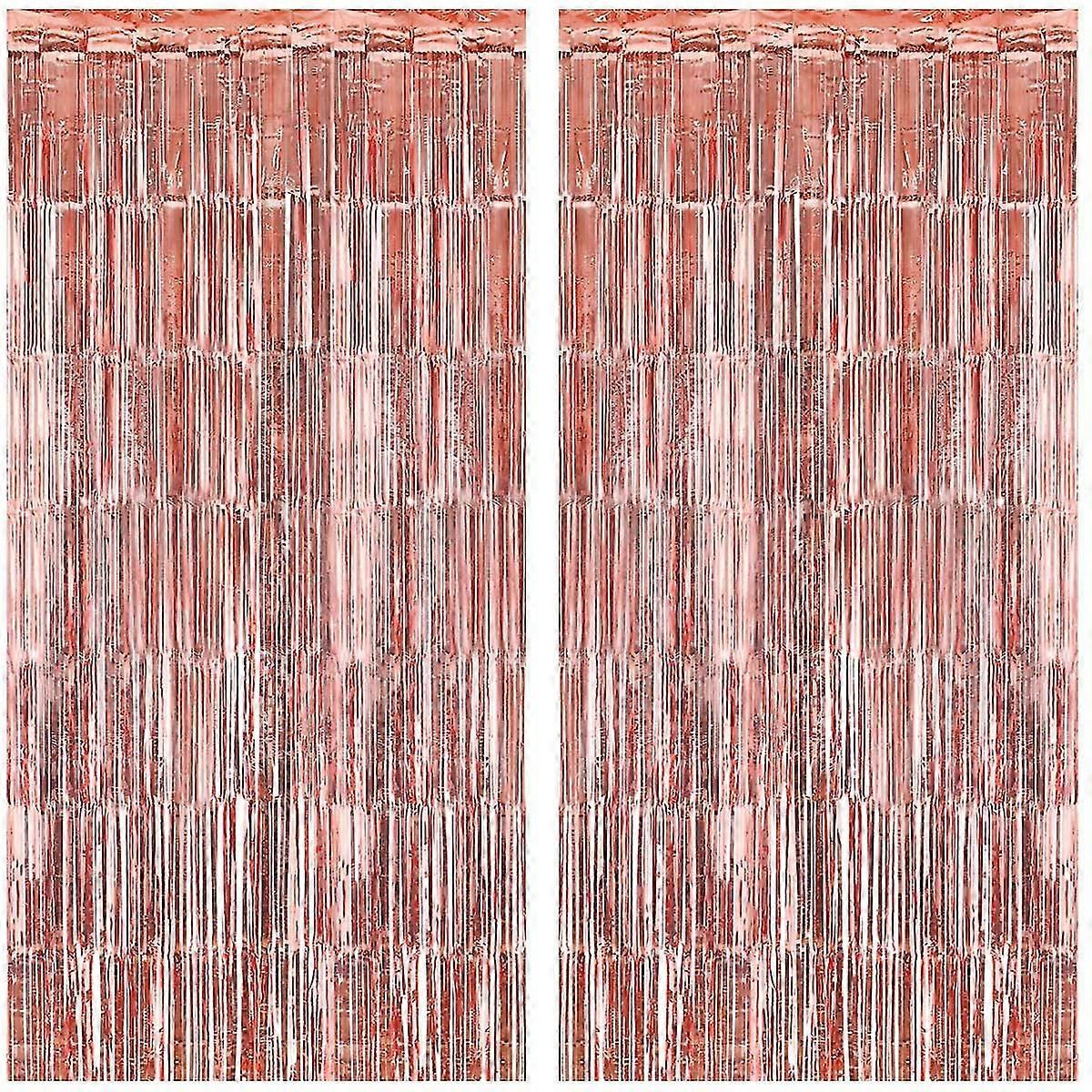 New 2 Pieces Of 3 Feet X 6.6 Feet Metal Fringed Curtains, Suitable For Birthday, Wedding