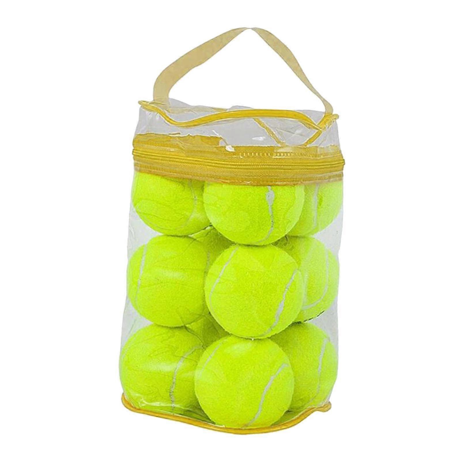 12x tennisbolde træning 2,54 tommer dia legetøjsbolde til mænd sportsaktiviteter gul