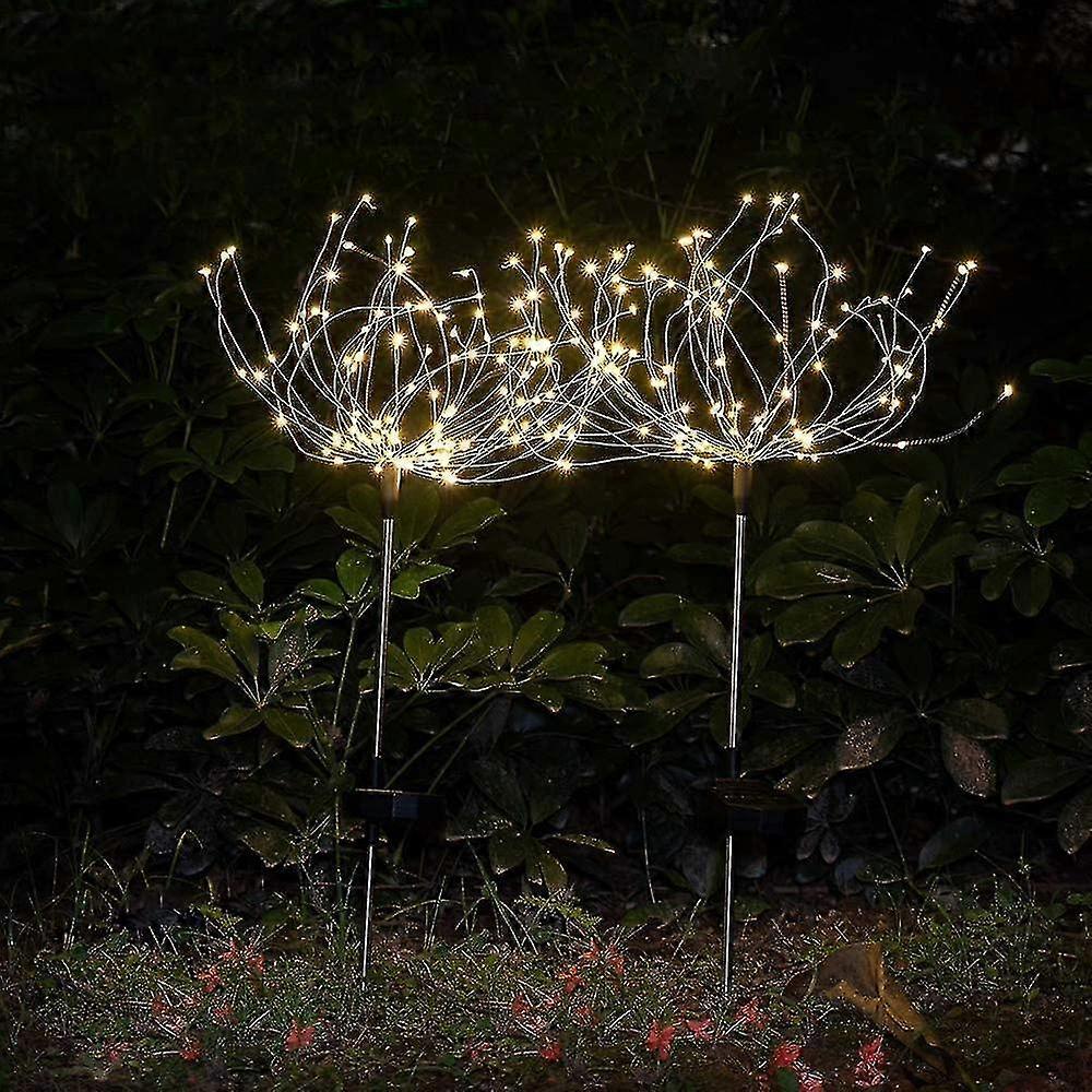 2 Pack,120 Led Solar Firework Lights 40 Copper Wires String Light
