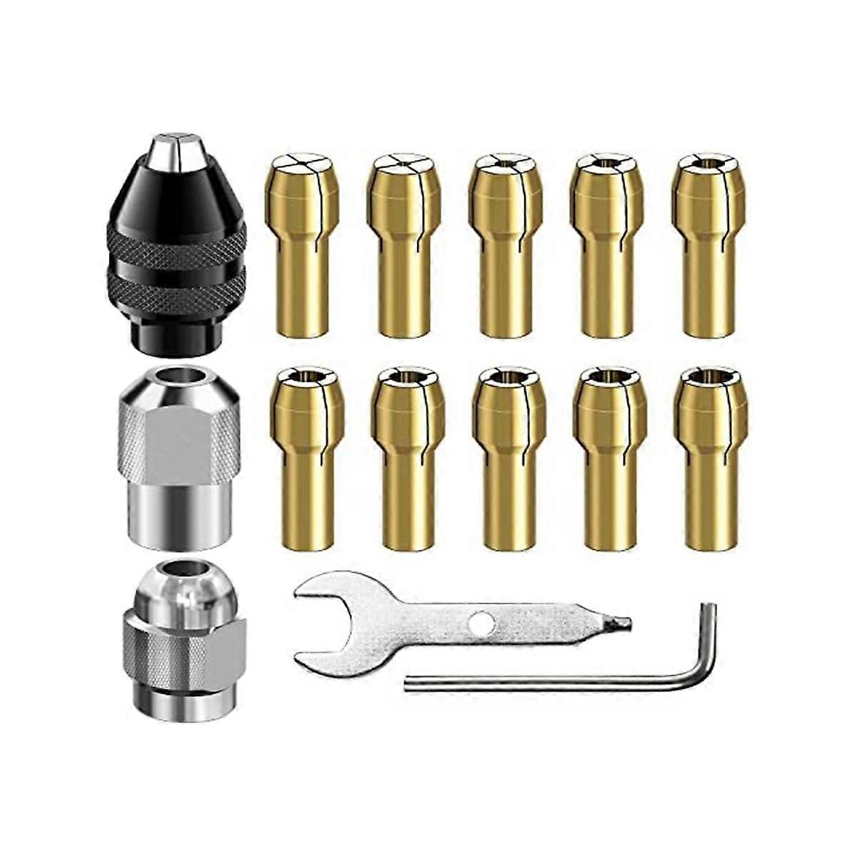 Drill Chuck Collet Set, 28 Pcs Chuck Collet Kit(1/32 - 1/8Inch)Replacement 4486 Drill Keyless Bit 4