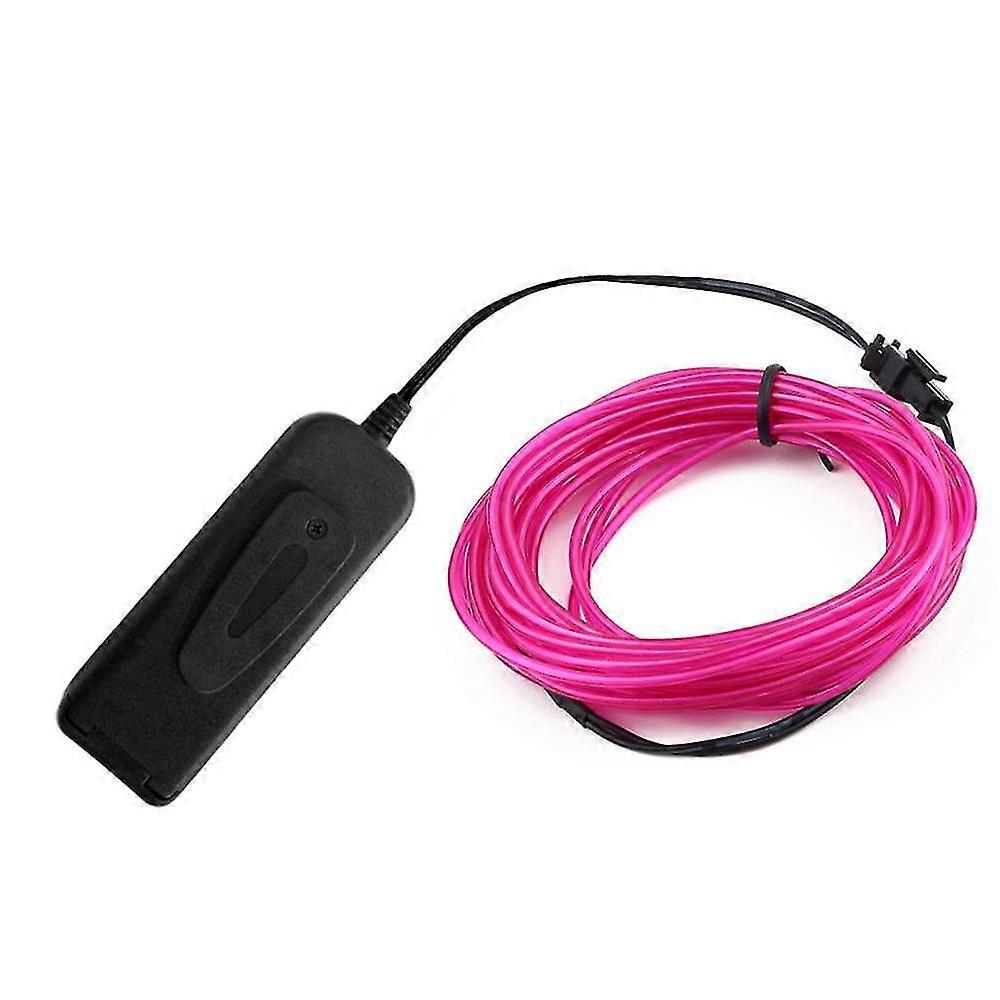 Glød El Wire Kabel Led Neon Juledansefest Diy Kostumer Tøj Lysende-pink